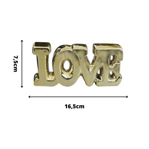 ENFEITE DECORATIVO DE CERÂMICA FRASE LOVE 16,5CM - 96514-DOU