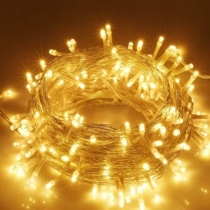 CORDÃO 500 LEDS WARM FIO TRANSPARENTE 8 FUNÇÕES USO EXTERNO IP44 - 32008