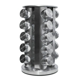 PORTA TEMPEROS DE BASE GIRATORIA EM INOX COM 20 PEÇAS - 765053