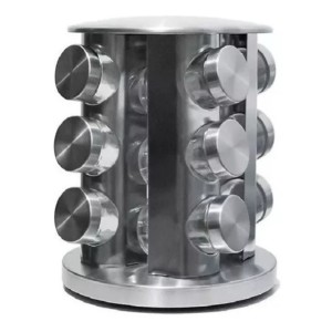 PORTA TEMPEROS DE BASE GIRATORIA EM INOX COM 12 PEÇAS - 765051