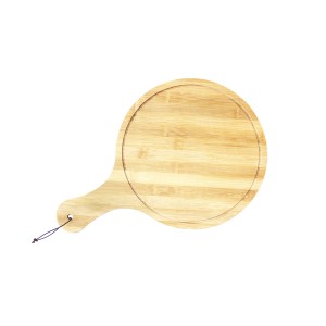 TABUA REDONDA PARA SERVIR PIZZA E PETISCOS DE BAMBU 43.5X29.5CM - 96563