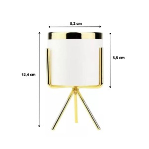 VASO DE RESINA COM SUPORTE DE METAL 8.3X12.4CM - 3065