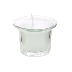 VELA DECORATIVA EM COPO DE VIDRO 4,5X6CM- 3652