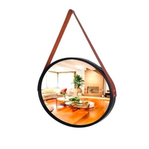 ESPELHO COM ALÇA REDONDO DE PLÁSTICO DECORATIVO DE PAREDE 45CM - 97761-MRPT