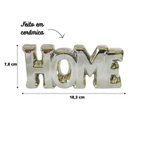 ENFEITE DECORATIVO DE CERÂMICA COM A FRASE HOME 18.3X7.8X2.9CM - HD52949-DOU