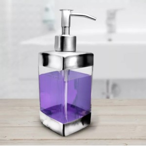 PORTA SABONETE LÍQUIDO EM INOX E ACRILICO 300 ML - 5814
