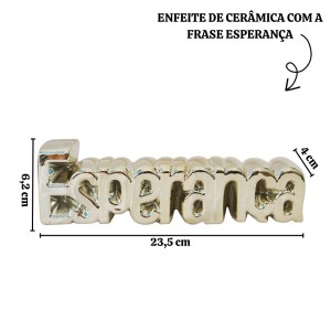 ENFEITE DE CERÂMICA COM A FRASE ESPERANÇA 6.2X23.5CM - GDR0446-DOU