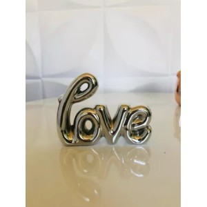 ENFEITE DE CERÂMICA COM A FRASE LOVE 10X15CM - GDR0207-DOU