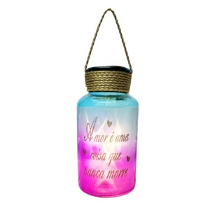 GARRAFA DECORATIVA DE VIDRO 16.5CM COLOR - 73740-A