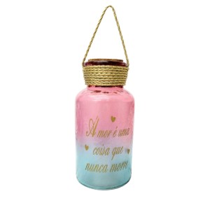 GARRAFA DECORATIVA DE VIDRO 16.5CM COLOR - 73740-B