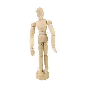 BONECO DECORATIVO ARTICULADO MANEQUIM DE MADEIRA 14CM - 5030