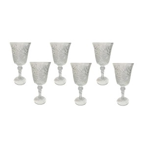 JOGO DE TAÇA DE VIDRO ALTO RELEVO COM 6 PEÇAS 160 ML - 4667