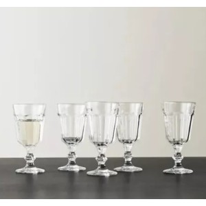 JOGO DE TAÇA DE VIDRO ALTO RELEVO COM 6 PEÇAS 215 ML - 4665