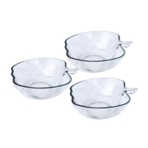 CONJUNTO DE TIGELAS DE VIDRO EM FORMATO DE MAÇA COM 3 PEÇAS - VDA13017