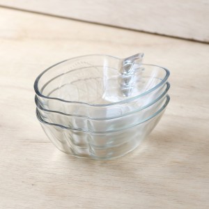 CONJUNTO DE TIGELAS DE VIDRO EM FORMATO DE MAÇA COM 3 PEÇAS - VDA13017