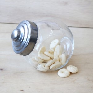 PORTA MANTIMENTO DE VIDRO COM TAMPA EM INOX - VDA0704