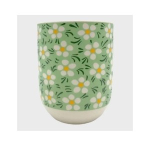 CONJUNTO DE 04 CANECAS ORIENTAL PARA CHÁ DE PORCELANA 150ML (CADA)  ESTAMPA FLORAL - CN30A-VD