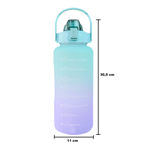 GARRAFA PLÁSTICA MOTIVACIONAL COM CANUDO 2 LITROS - F1901-VD