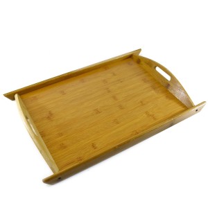 BANDEJA DE BAMBU RETANGULAR COM ALÇA NA LATERAL  33X50CM - TRC8097