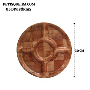 PETISQUEIRA COM 05 DIVISÓRIAS DE BAMBU 30CM - CT1863