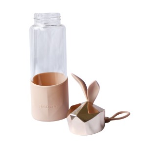 GARRAFA DE VIDRO GLASS COM CAPA DE SILICONE E TAMPA PLÁSTICA - GDR0450-DOU