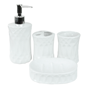 KIT DE BANHEIRO DE CERÂMICA 04 PEÇAS - 335-C