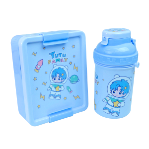 JOGO DE MARMITA INFANTIL COM TALHERES E GARRAFA DE PLÁSTICO 500ML - HU80398-AZ