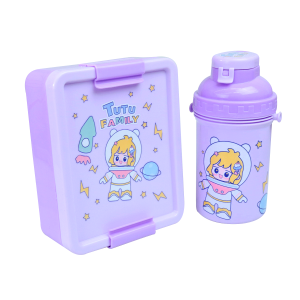 JOGO DE MARMITA INFANTIL COM TALHERES E GARRAFA DE PLÁSTICO 500ML - HU80398-LL