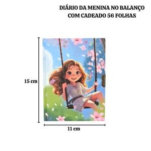 DIÁRIO DA MENINA NO BALANÇO COM CADEADO 56 FOLHAS - SXFS14065-A
