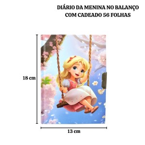 DIÁRIO DA MENINA NO BALANÇO COM CADEADO 56 FOLHAS - SXFS14066-C