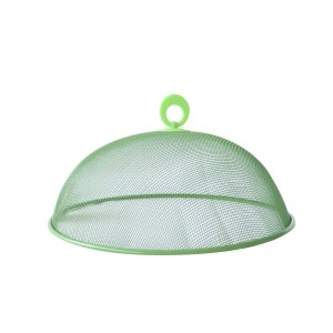 TELA PROTETORA DE ALIMENTOS EM METAL COM ALÇA NO TOPO 29CM - FX98208-VD