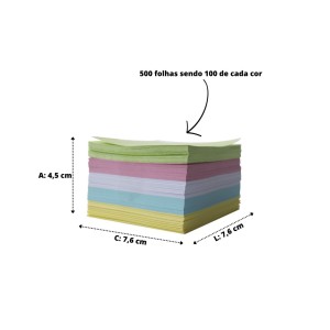 BLOCO DE ANOTACAO DE PAPEL COM 500 FOLHAS  76X76MM - HA53102