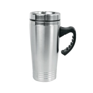 CANECA INOX COM TAMPA ALCA EM PLASTICO 450 ML -YN44