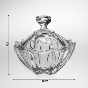 BOMBONIERE DE VIDRO TRANSPARENTE COM TAMPA 18X17.5CM - WE0729