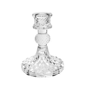 CASTIÇAL DE VIDRO EM ALTO RELEVO 10,5CM - CA16159