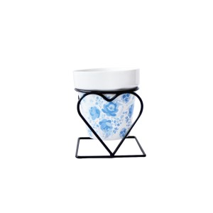 VASO DECORATIVO EM CERAMICA COM SUPORTE 8X9CM - GDR0364-B