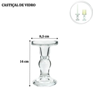 CASTIÇAL DE VIDRO 14CM - CA16158