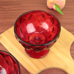 JOGO DE TAÇAS PARA SOBREMESA DE VIDRO VERMELHO 6 PÇS 400ML - CA16185VM