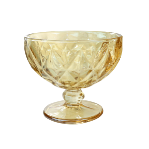 JOGO DE TAÇAS PARA SOBREMESA DE VIDRO ÂMBAR 6 PÇS 400ML - CA16185AM