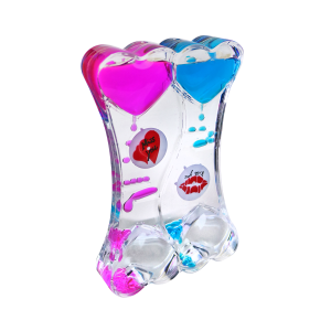 AMPULHETA DE OLEO LIQUIDO COM TEMPORIZADOR CORAÇÃO DUPLO - 5607-A