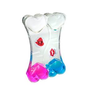 AMPULHETA DE OLEO LIQUIDO COM TEMPORIZADOR CORAÇÃO DUPLO - 5607-A