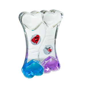 AMPULHETA DE OLEO LIQUIDO COM TEMPORIZADOR CORAÇÃO DUPLO - 5607-B