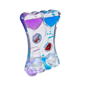 AMPULHETA DE OLEO LIQUIDO COM TEMPORIZADOR CORAÇÃO DUPLO - 5607-B