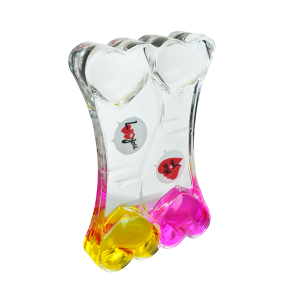 AMPULHETA DE OLEO LIQUIDO COM TEMPORIZADOR CORAÇÃO DUPLO - 5607-C