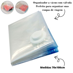 SACO ORGANIZADOR DE COMPRESSÃO A VÁCUO COM VÁLVULA DE PLÁSTICO - CA15064