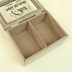 CAIXA DE CHÁ MDF 2 DIVISÓRIAS 6,5X11X15CM - CZ231024-A