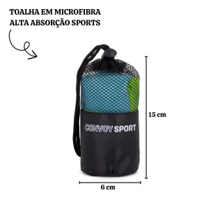 TOALHA EM MICROFIBRA ALTA ABSORÇÃO SPORTS 55CMX42CM - YS38127-AZ
