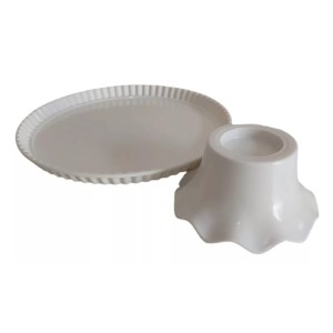 BOLEIRA DE MELAMINA BRANCA COM PÉ DE ENCAIXE 9X27,8CM - ZBC8025