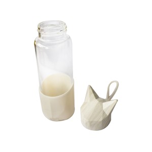 GARRAFA DE VIDRO FOX BOTTLE COM CAPA DE SILICONE E TAMPA PLÁSTICA - GDR0459-BR