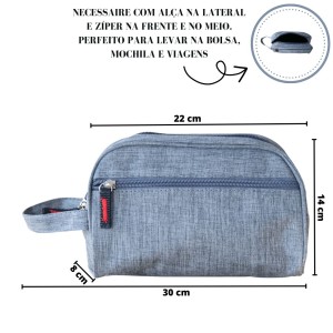NECESSAIRE DE POLIÉSTER COM ALÇA LATERAL - HN81434-CZ